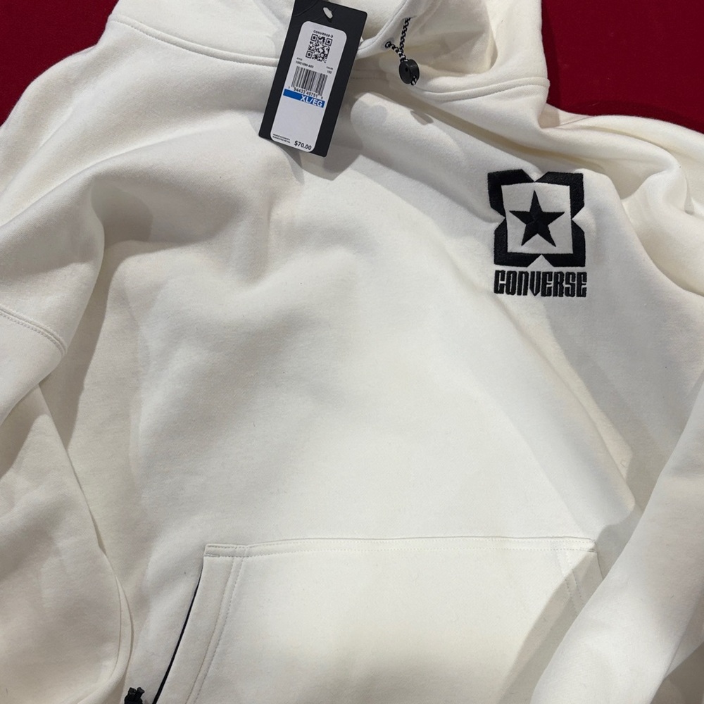 Converse Cream Hoodie with Black Logo